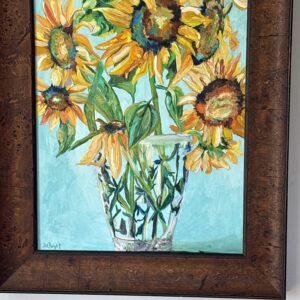 Sunflowers in a Crystal Vase by Jill Bright